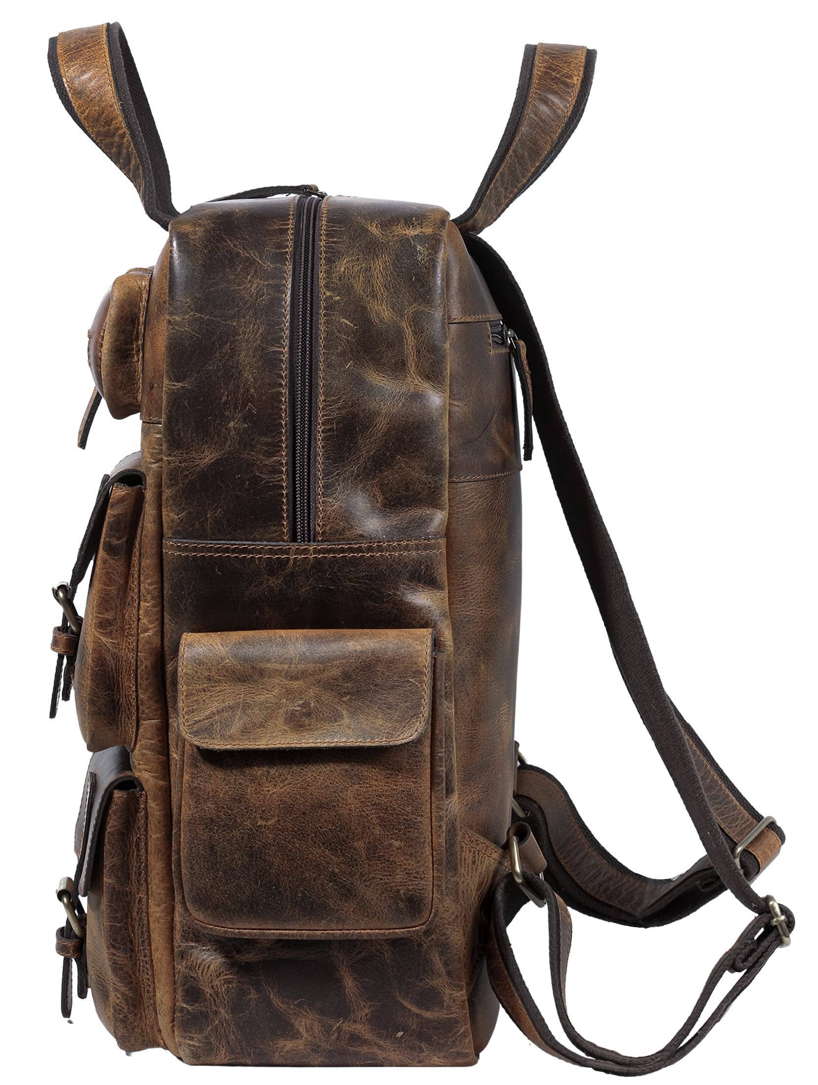 Tuzech Leather - Wholesale Backpack - Unisex - Vintage Leather Backpack – Handmade 16” Rucksack Bag4