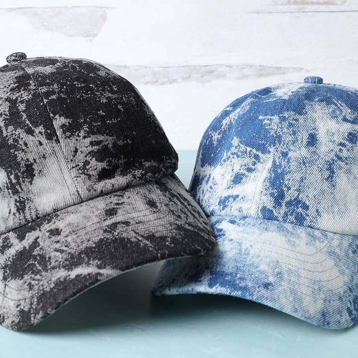 Tie Dyed Denim Cotton Baseball Cap Hat for wholesale by Fashion City