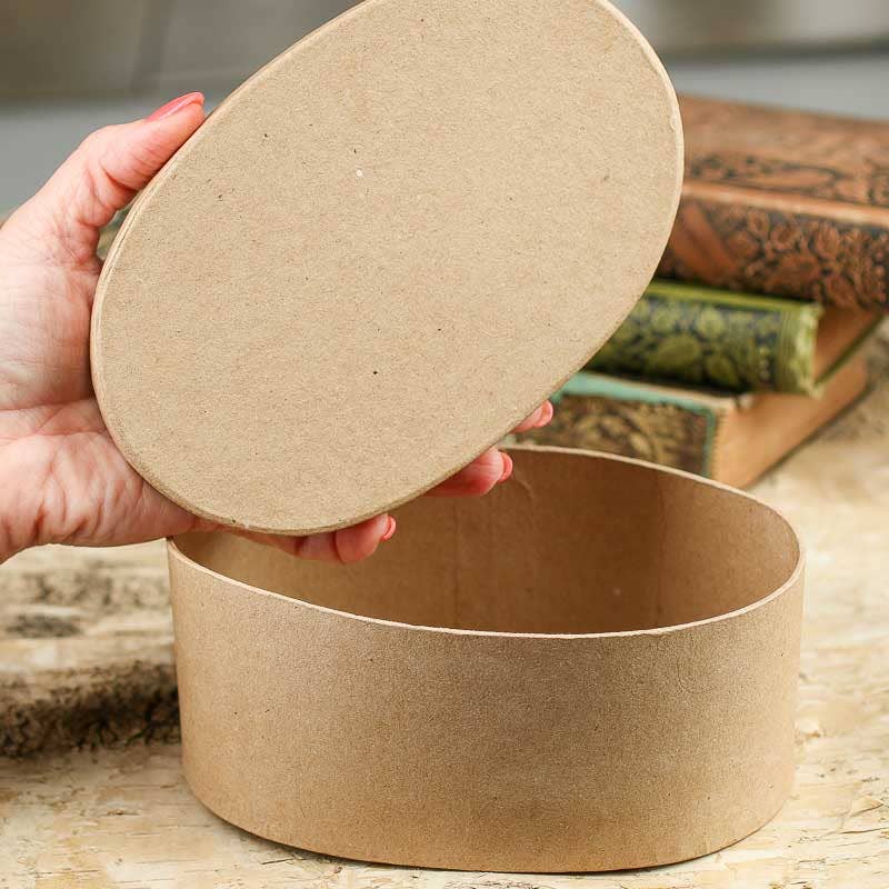 Factory Direct Craft - Vendita all'ingrosso Confezioni regalo - Set di Scatole Ovali Annidate in Cartapesta da 3 Pezzi Preconfezionato1