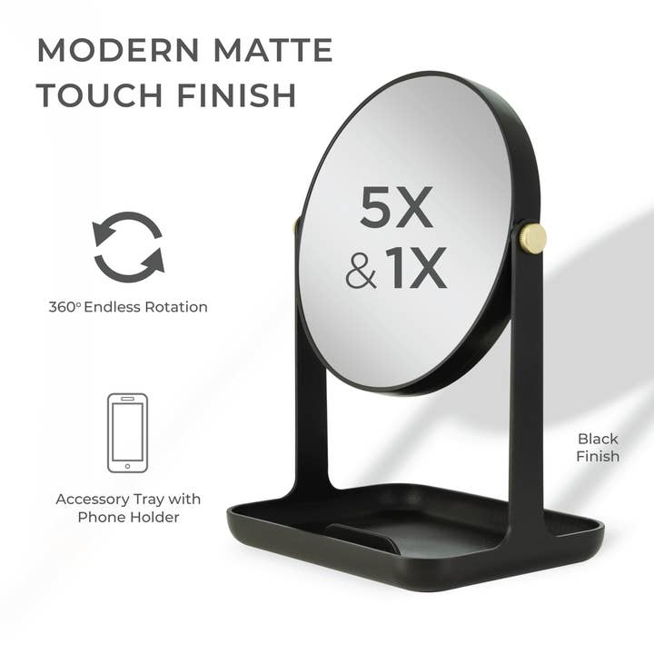 Zadro, Inc. - Wholesale Makeup Mirror - Back-to-School Makeup Mirror with Accessory Tray & Phone Hol