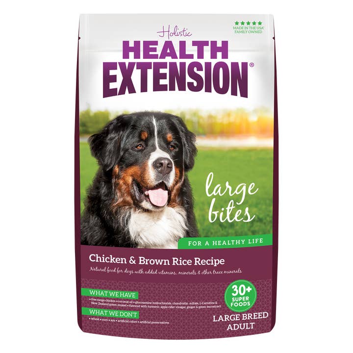 Large Bites Chicken & Brown Rice for wholesale by Health Extension Pet Care