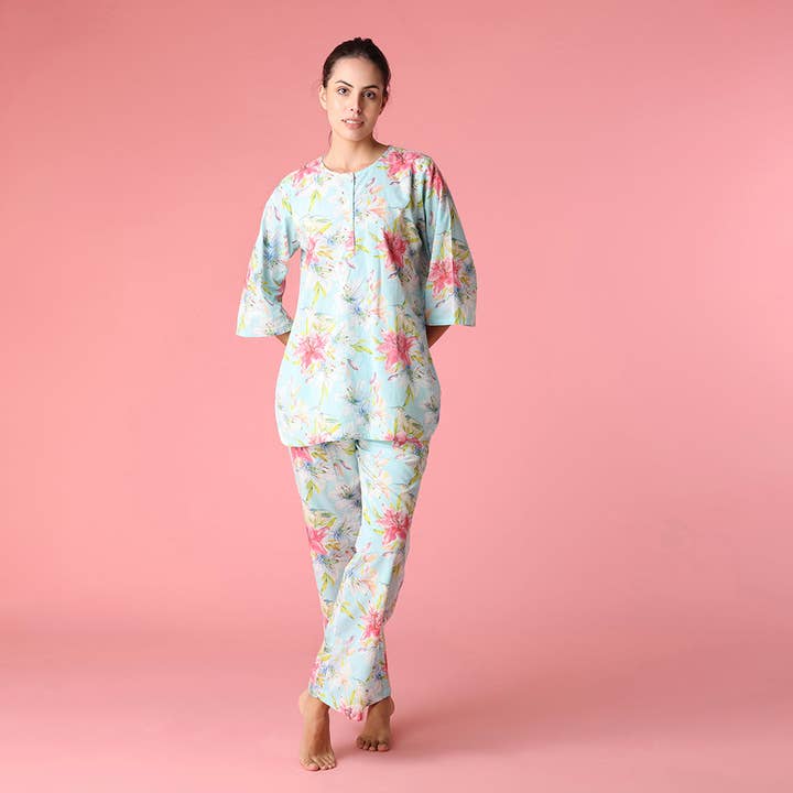Multi Robin Blue Kurta PJ Set for wholesale on Faire3