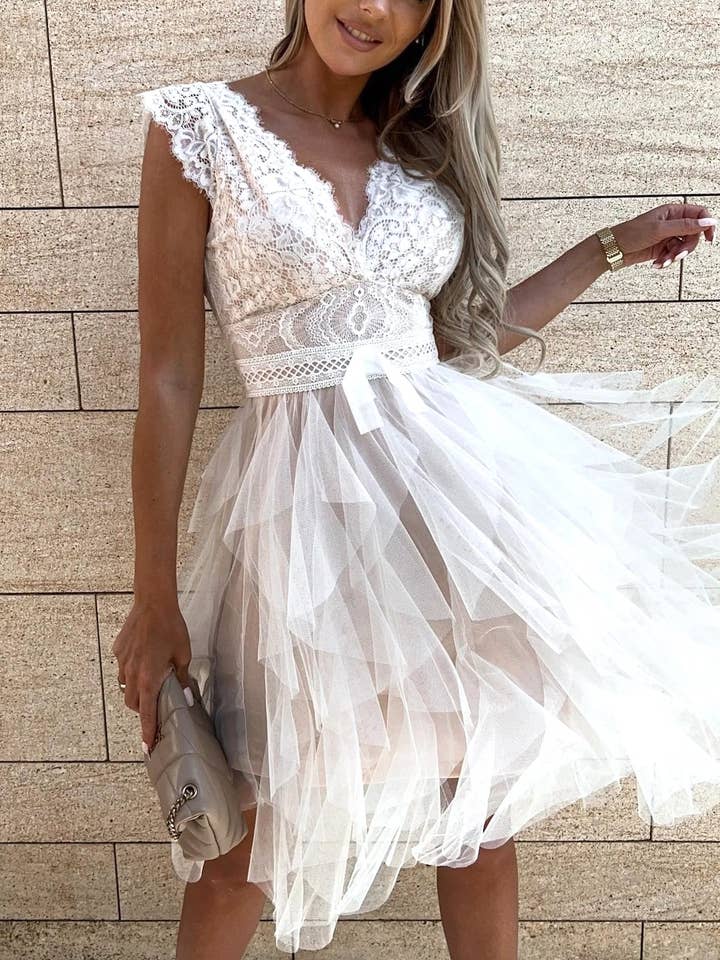 HIDDENBRAND - Wholesale Dress - Women's - Sexy V-Neck Lace Sleeveless Party Dress1