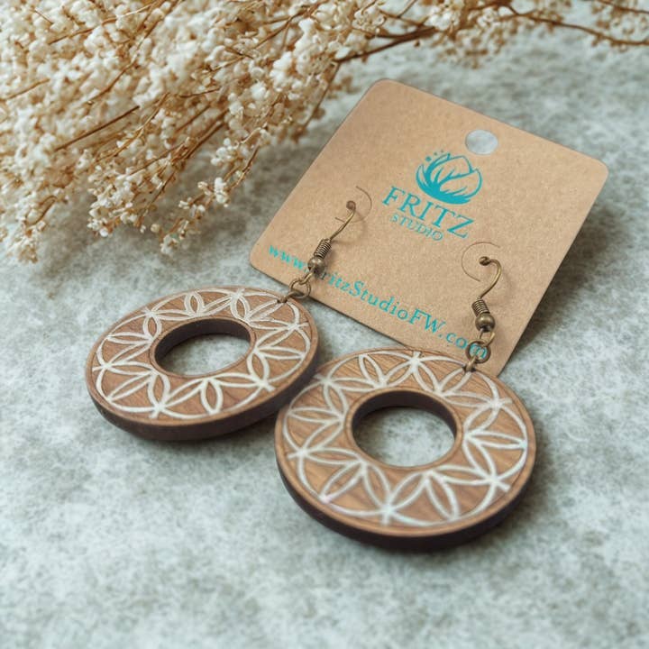Connection - Flower of Life Inspired Earrings for wholesale by Fritz Studio