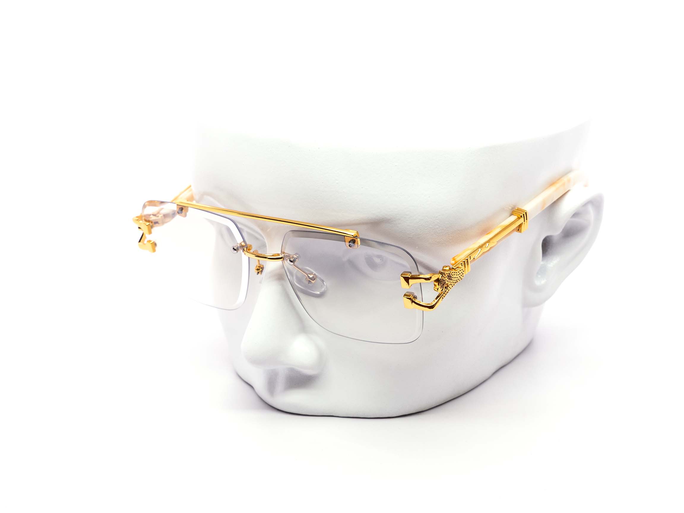 Still Friday - Wholesale Sunglasses - Women's - Chic Rimless Gradient Snake Miter-cut Aviator Sunglasses2