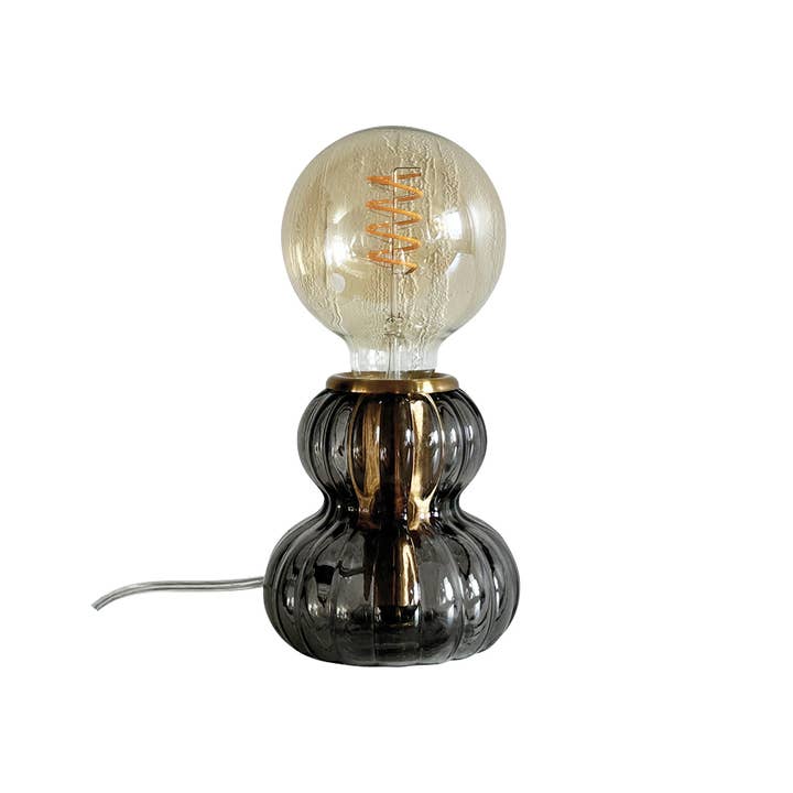 Opjet Paris - Wholesale Accent/Desk Lamp - Eli Smoke Base Lamp D11 H11.5Cm