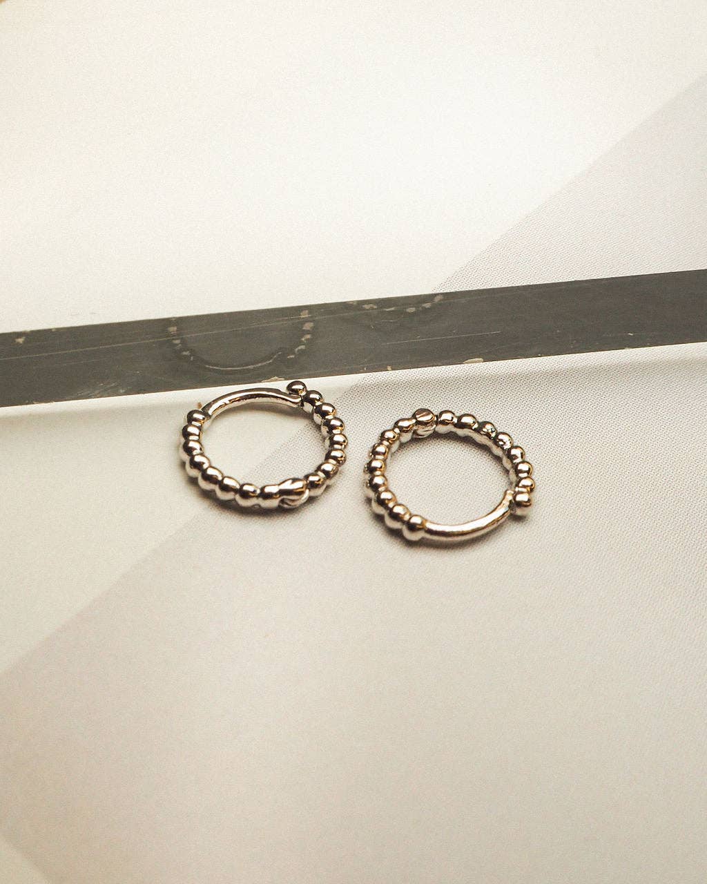 Luv AJ - Wholesale Huggie Earrings - Mini Continuous Beaded Huggies- Silver (Ships Late January)4