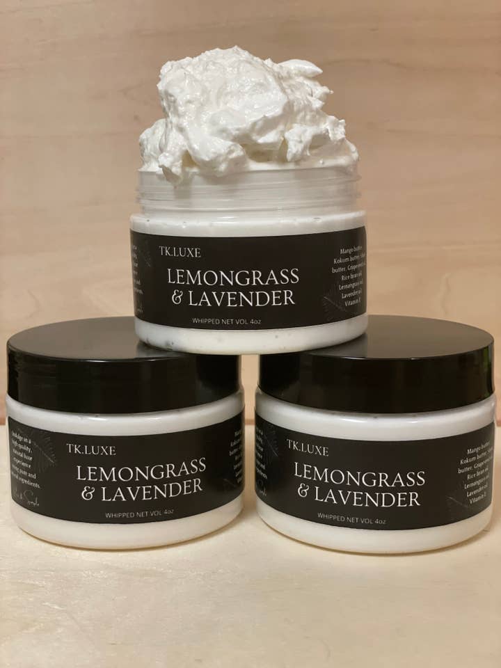 Lemongrass + Lavender LUXE Butter (4 oz) for wholesale by TK.LUXE
