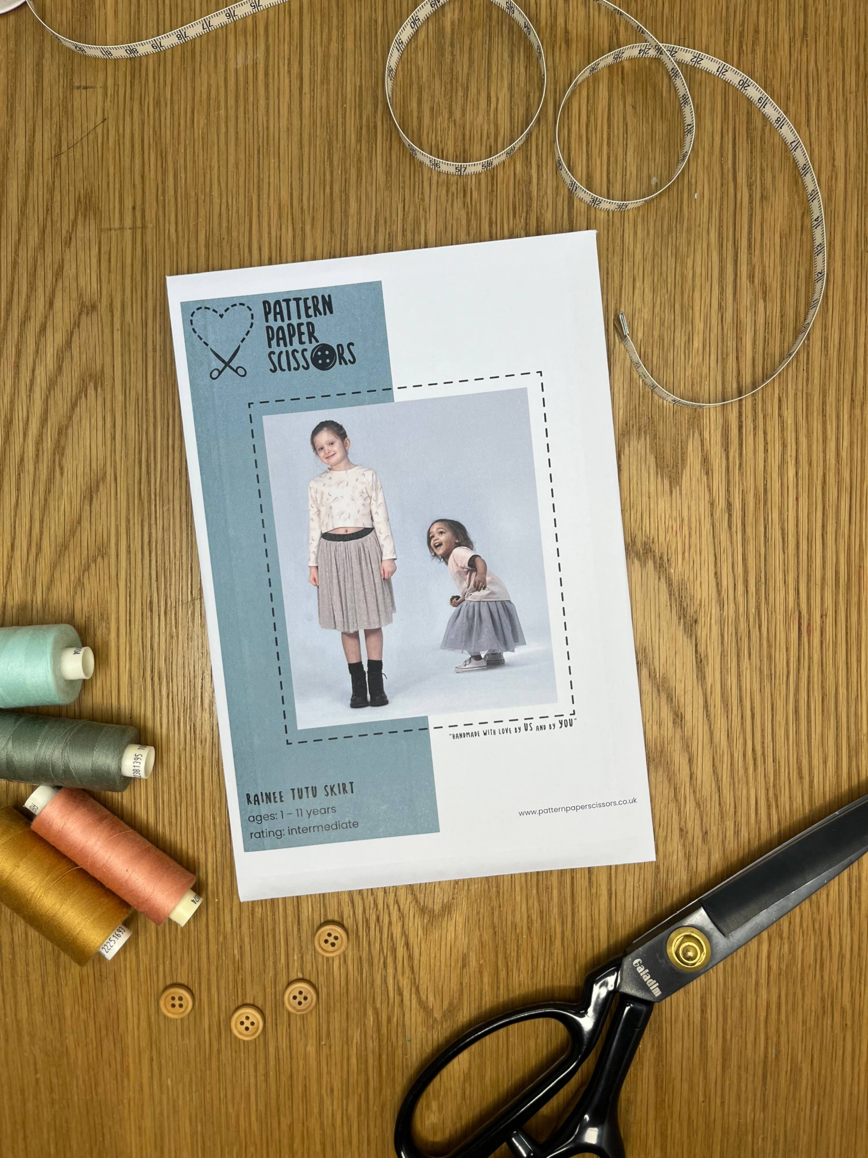 Pattern Paper Scissors – wholesale Surface pattern design – Kids Rainee Tutu Skirt Sewing Pattern