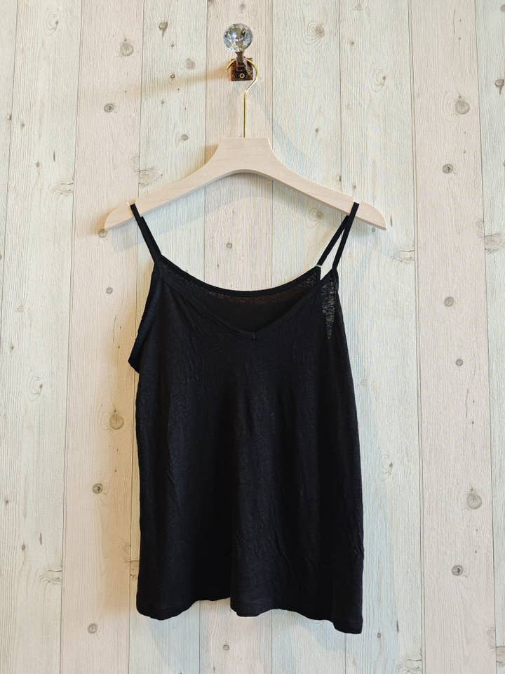 Linen & More – wholesale T-shirt (utan tryck) – Dam – REF 14893 100% LINNE T-SHIRT MED TUNNA REMMAR3