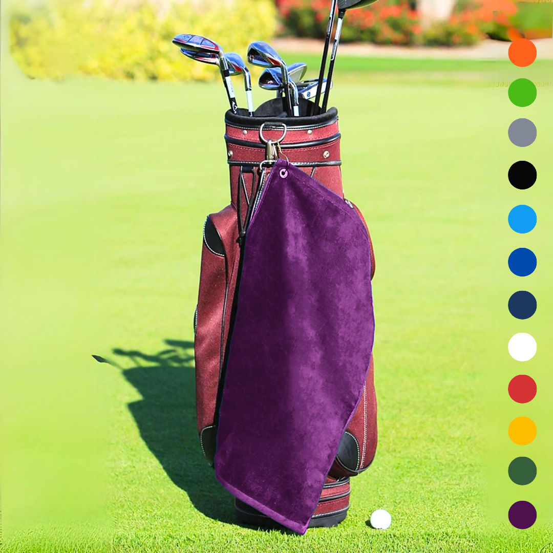 Pro Towels – Großhandel Sporthandtuch – Golfhandtuch aus Velours-Velour, mittelgroß, mit Öse und Haken7