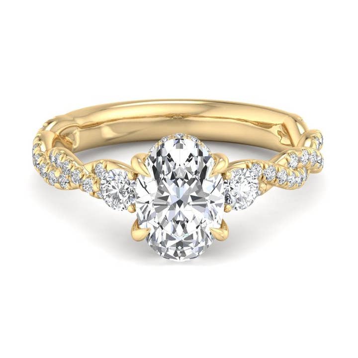 Oval Lab Grown Diamond Center Engagement Ring for wholesale by Caratina