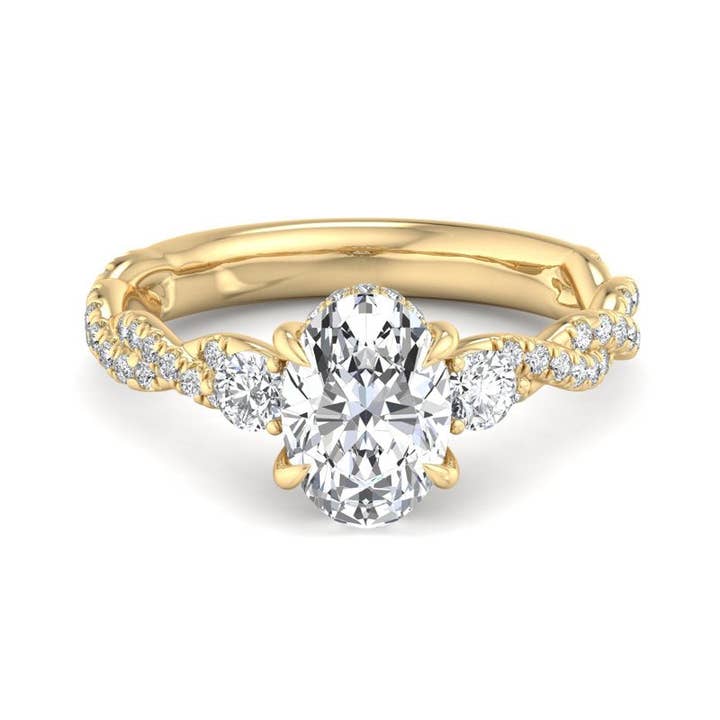 Oval labbodlad diamantcenter förlovningsring för wholesale av Caratina