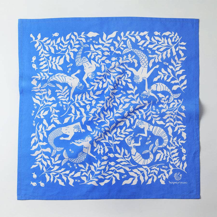 Nuthatch Studio - Wholesale Bandana - Women's - Cerulean Mermaid Bandana2