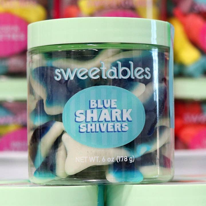 Sweetables Slikkrukker | Blå Haj Gys for engroshandel hos The Nut Garden, Sweetables, Utah Truffles