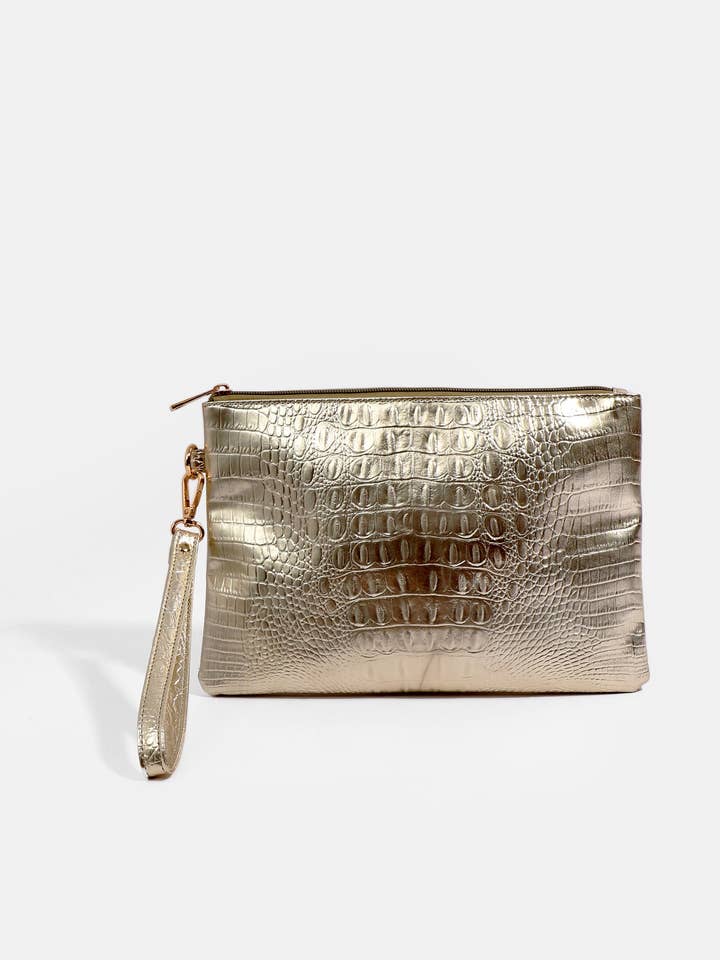 Reagan Clutch Bag - Gold for wholesale by Pia Rossini Ltd