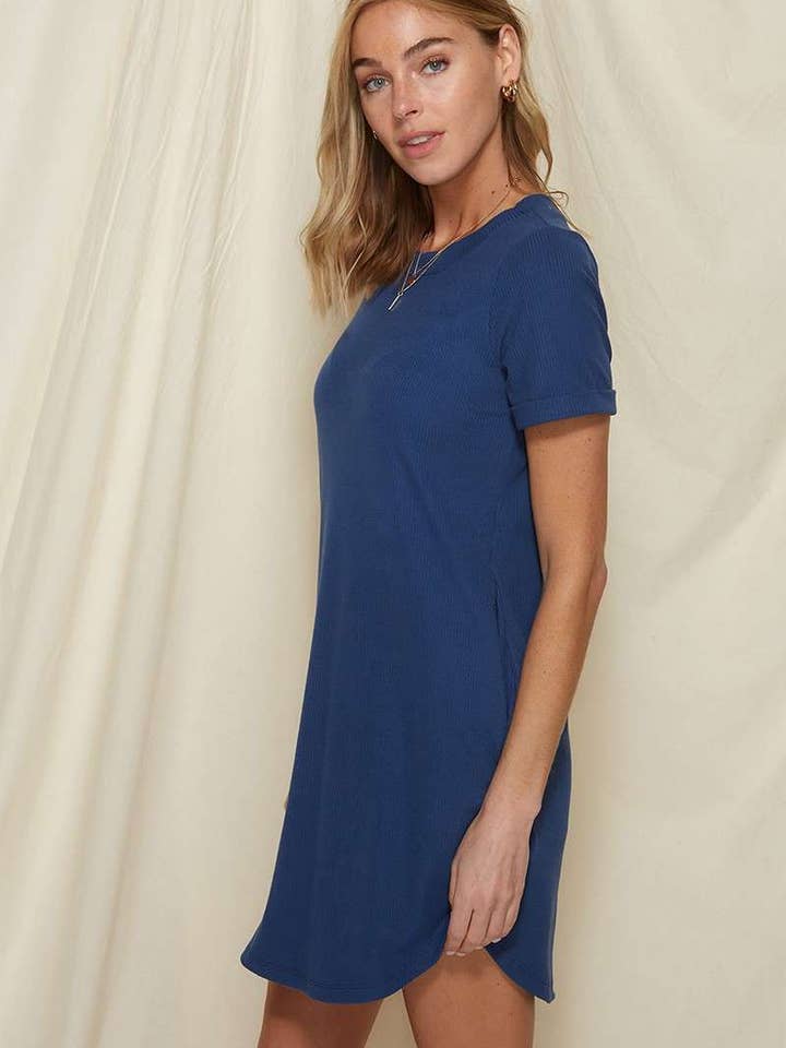 mittoshop - Wholesale Dress - Women's - RIB ROUND NECK TEE DRESS3