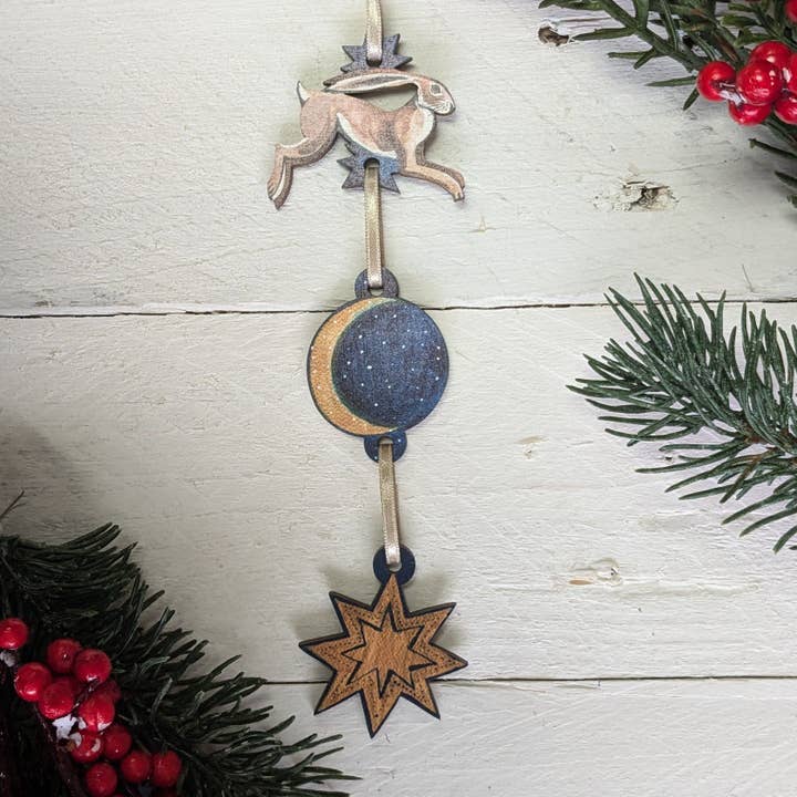 Driftwood Designs - Vendita all'ingrosso Decorazione - Decorazione in legno a tre livelli Hares