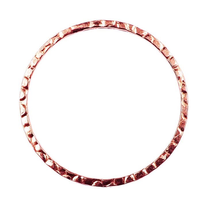 FRG-212 Rose Gold Overlay Hammered Round Connector For Jewelry Making – Handcrafted In India for wholesale by Bali Designs