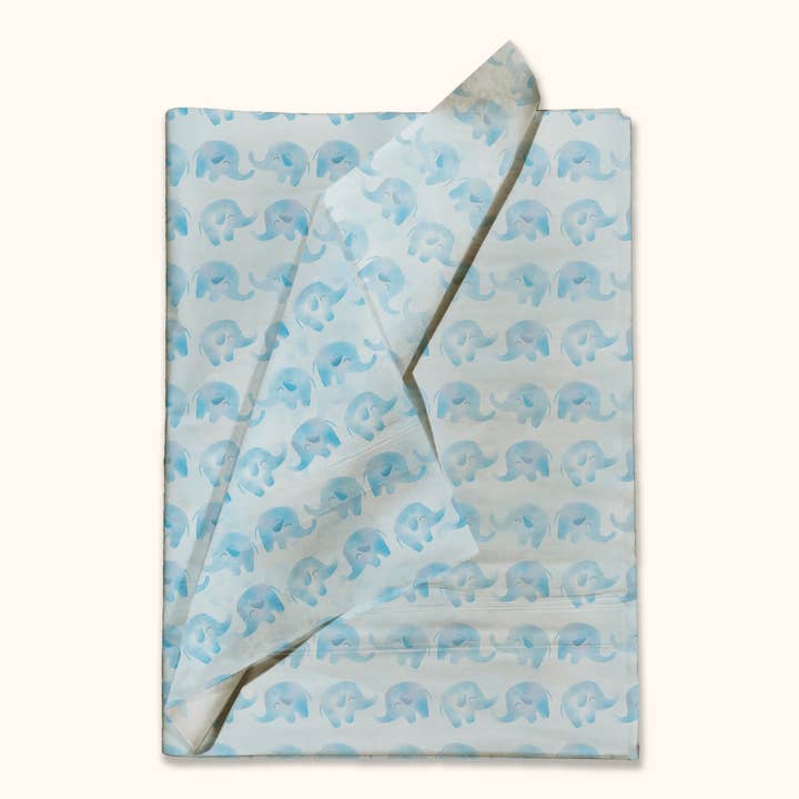 Eleven Fashion - Wholesale Tissue paper - Blue Elephant Designer Printed Tissue Paper0