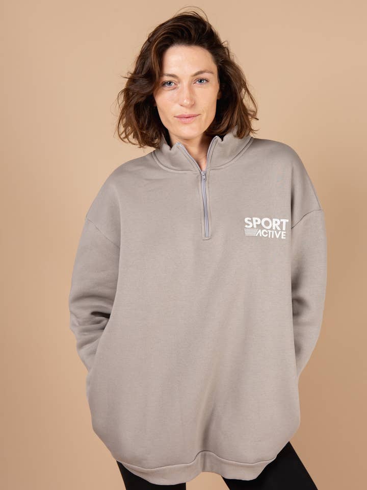 Brooklyn Zip Sweatshirt for wholesale by Tilley & Grace