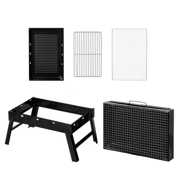 Quickway Imports - Wholesale Outdoor Grill Tools - Portable Charcoal Grill Foldable Stainless Steel BBQ6