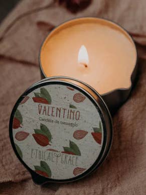 Bougie de massage Valentino pour la vente par Ethical Grace