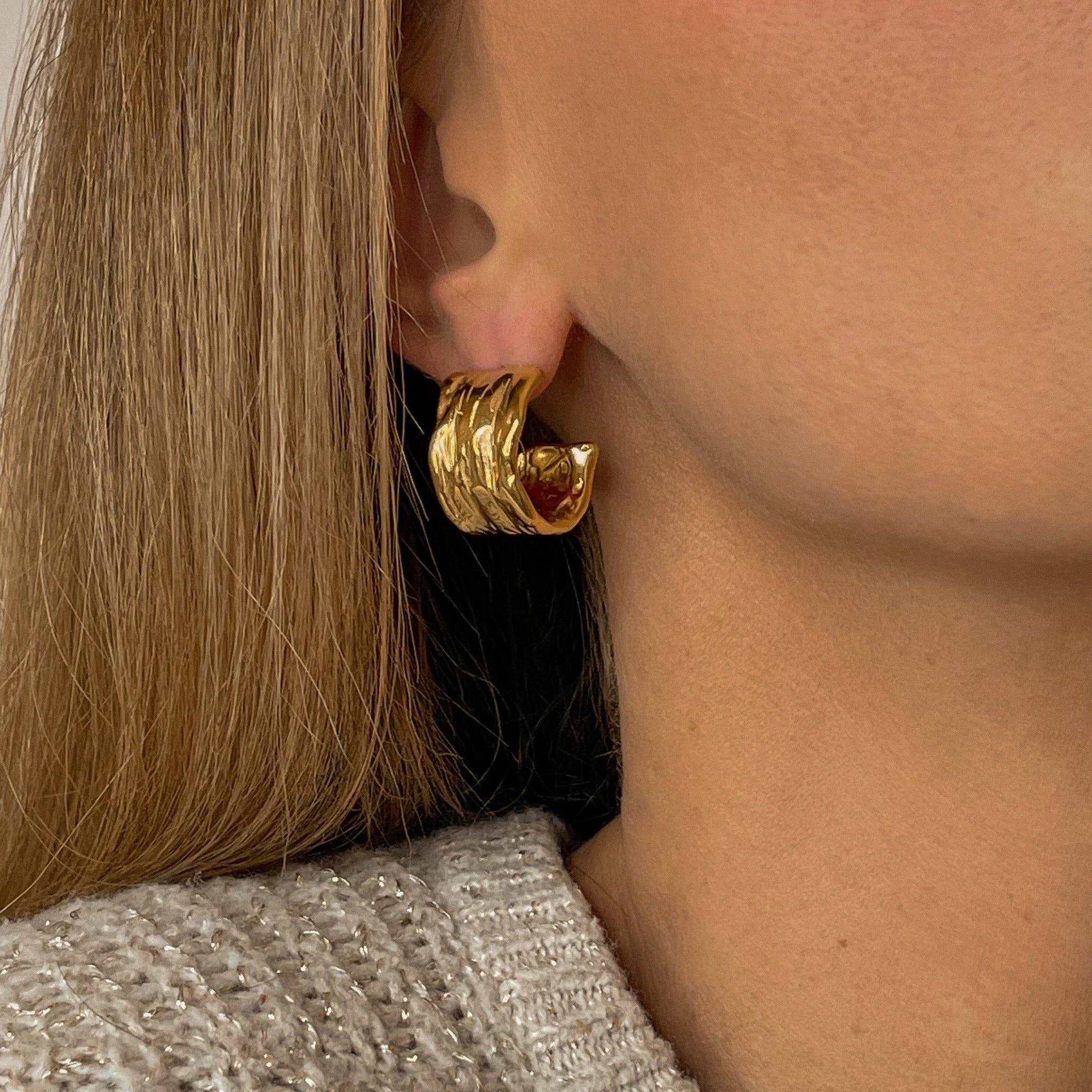 Gold Elodie Statement Earrings for wholesale on Faire1