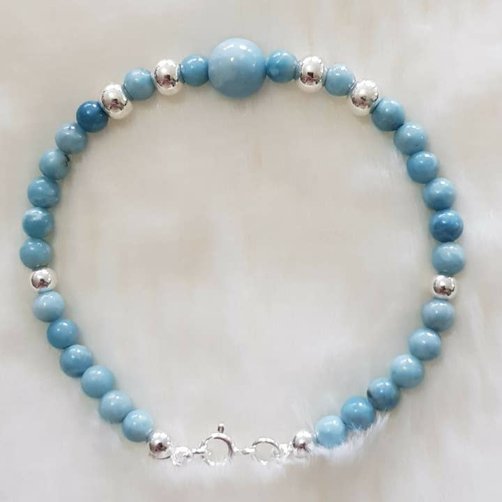 Bracciale larimar in argento 925 per la vendita all'ingrosso da parte di les secrets de Louisette