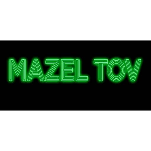 NOUVEAU ! Carte de félicitations Mazel Tov - Vert néon pour la vente par Sunny Marshmallow