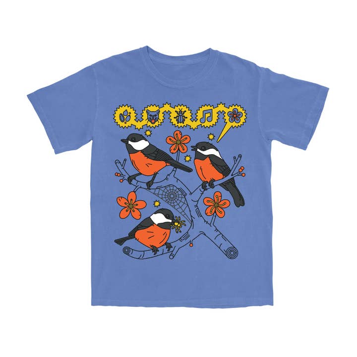 Chickadee Tee for wholesale by Bird Collective