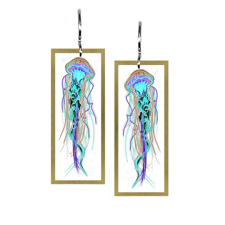 Méduse Bleue - Boucle d'Oreille Med Rec ER113B pour la vente par ARTISTA