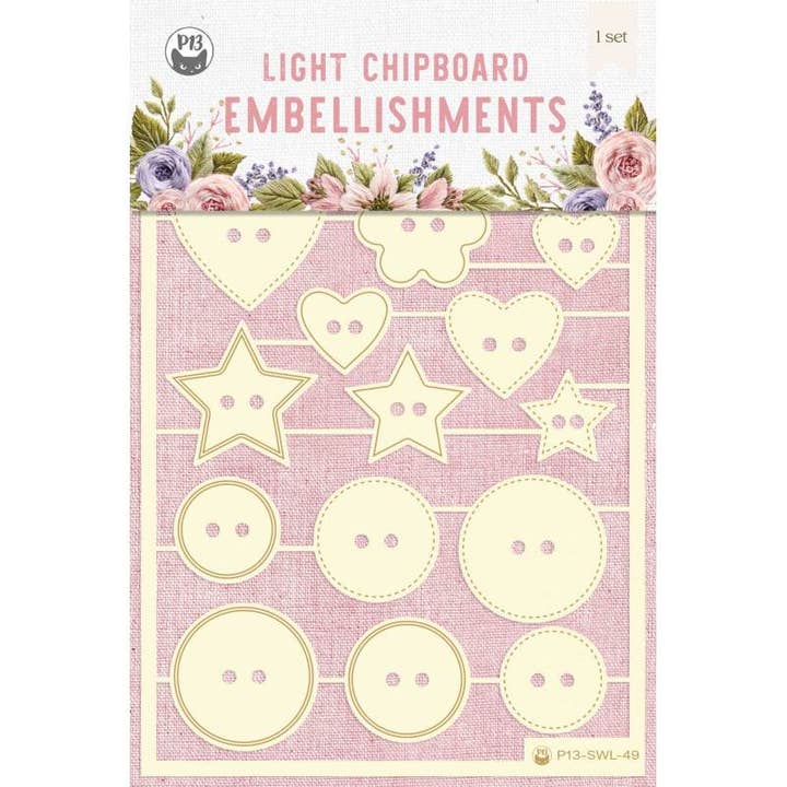 Mit Liebe gestickte Verzierungen 06 aus leichten Spanplatten, 17 Stück für den Großhandel von P13