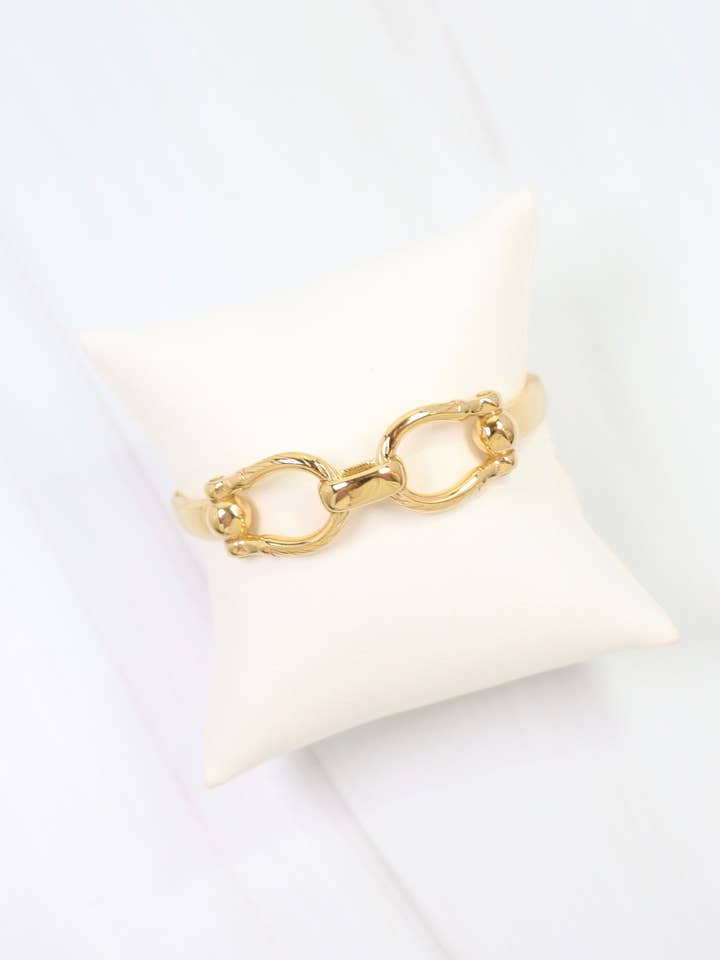 Bracelet articulé Lockport Horsebit WP Or pour la vente par Caroline Hill