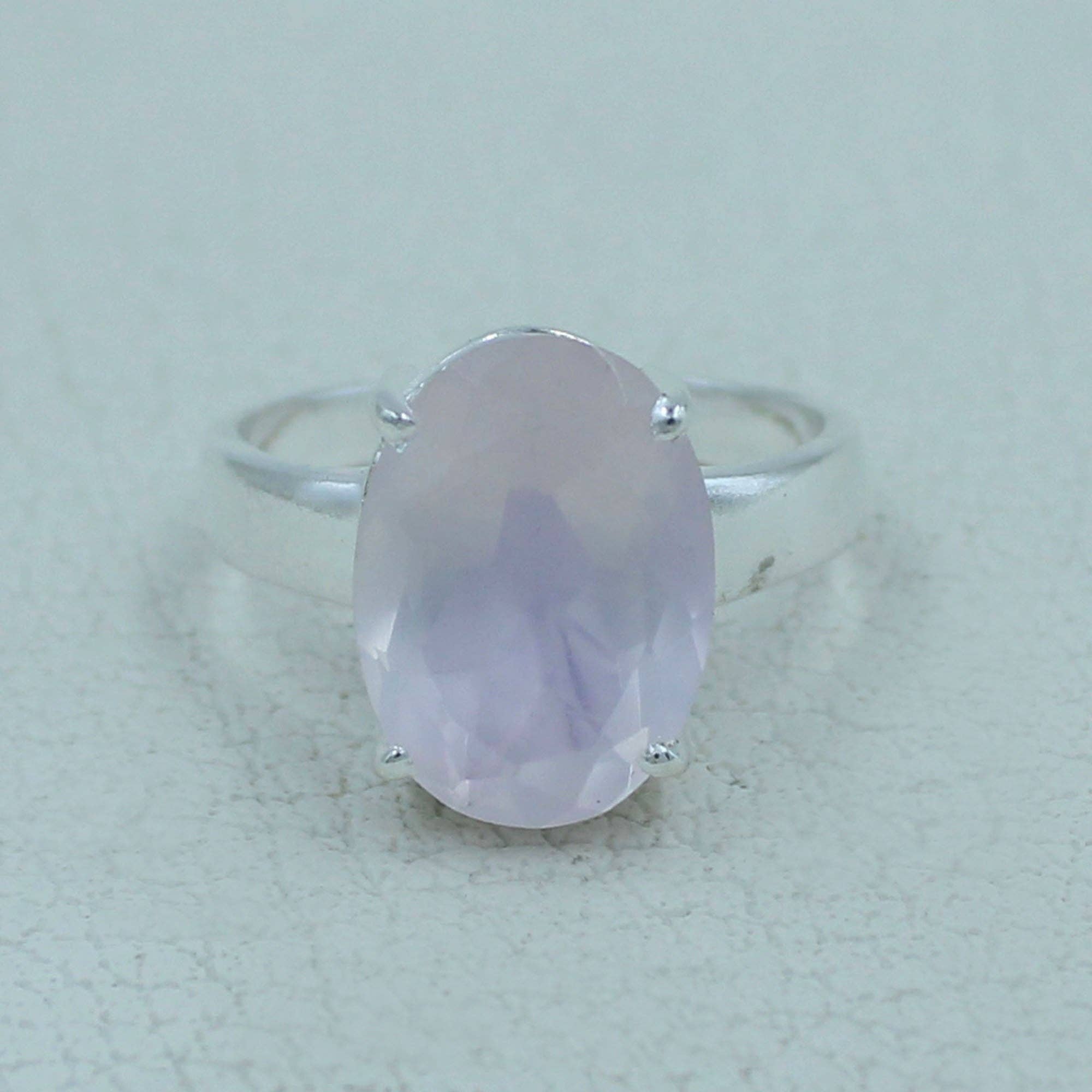 Silvex Jewelry – wholesale Single stone/solitaire ring – Pink Rose Quartz Sterling Silver Ring