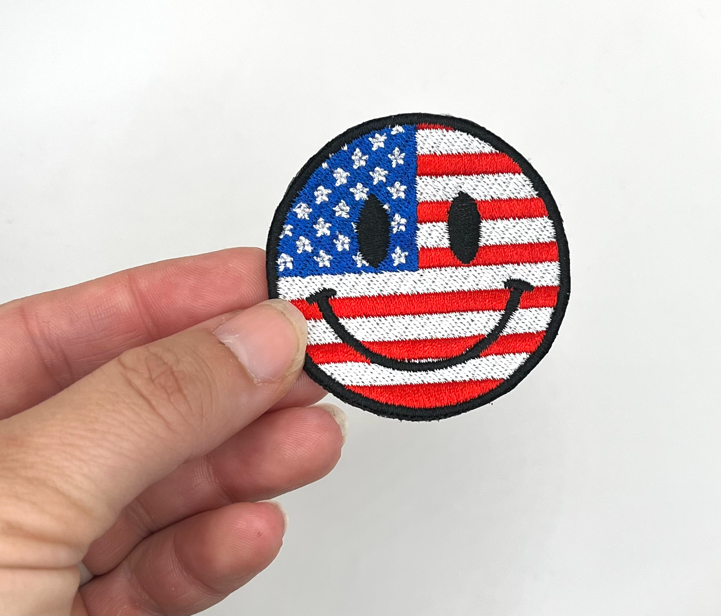Fit Stitch Gear - Wholesale Patch - Patriotic Smile Face 2