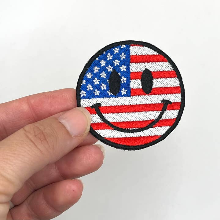 Fit Stitch Gear - Wholesale Patch - Patriotic Smile Face 2