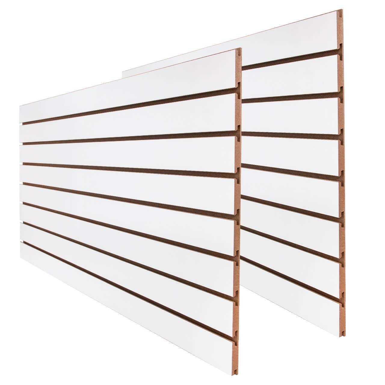 Store Supply Warehouse - Wholesale Retailer Display - Accessories - 2' X 4' White Horizontal Slatwall Easy Panels - Pack Of 2 2