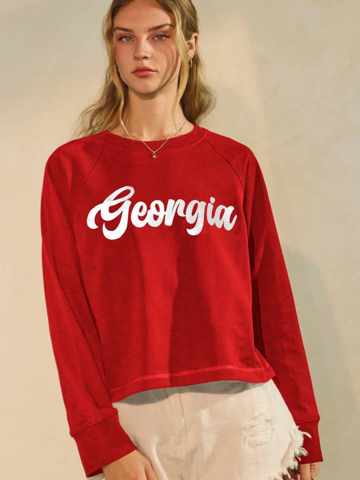 Cropped state logo sweatshirt for wholesale by Oddi