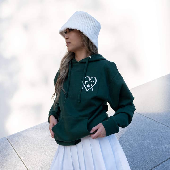 Sad Girls Classic Midweight Hoodie | Forest Green for wholesale by Sad Sad Club