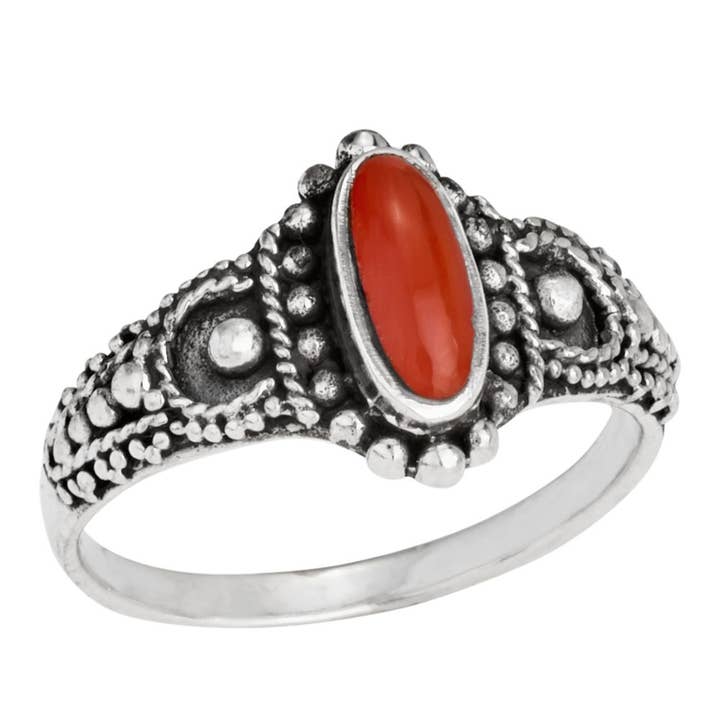Bague en argent sterling Cayenne Cornaline pour la vente par Tiger Mountain Jewelry