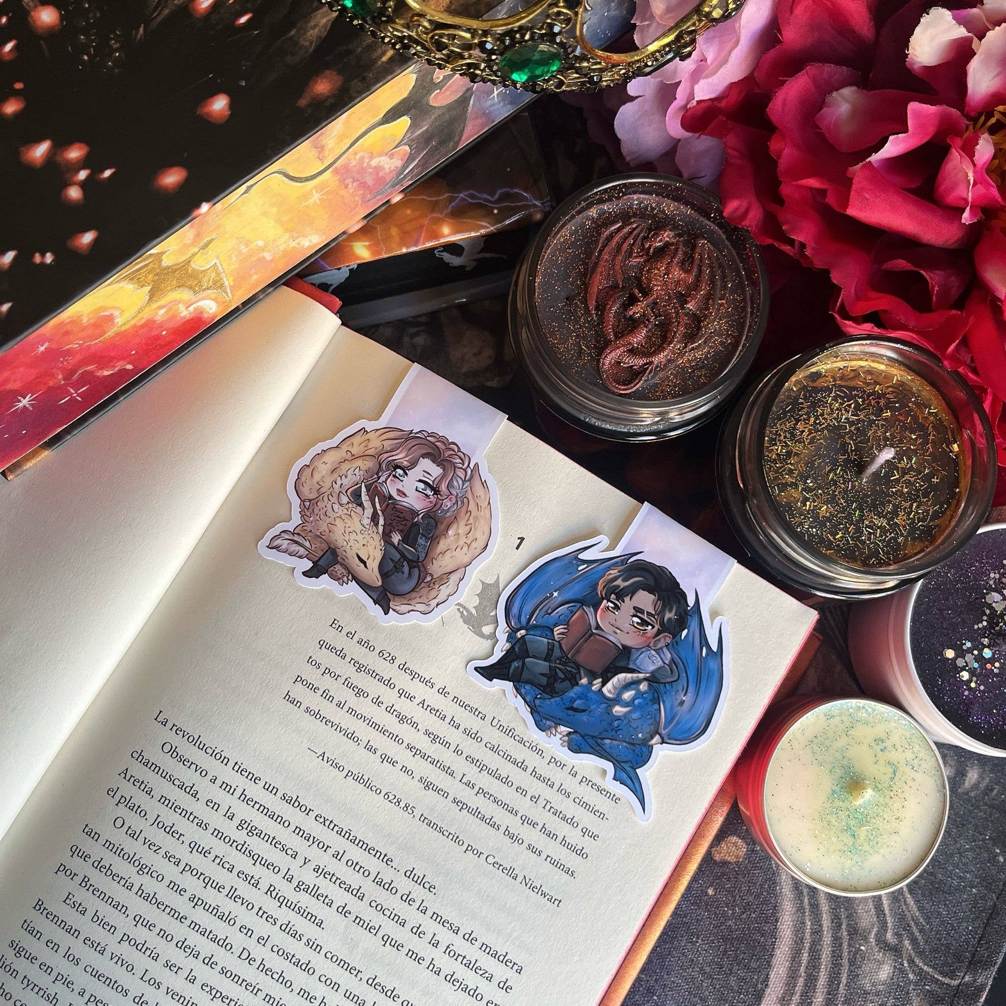 Alsace’s Art - Wholesale Bookmark - Xaden And Vi Reading With Dragons - Magnetic Bookmarks.2