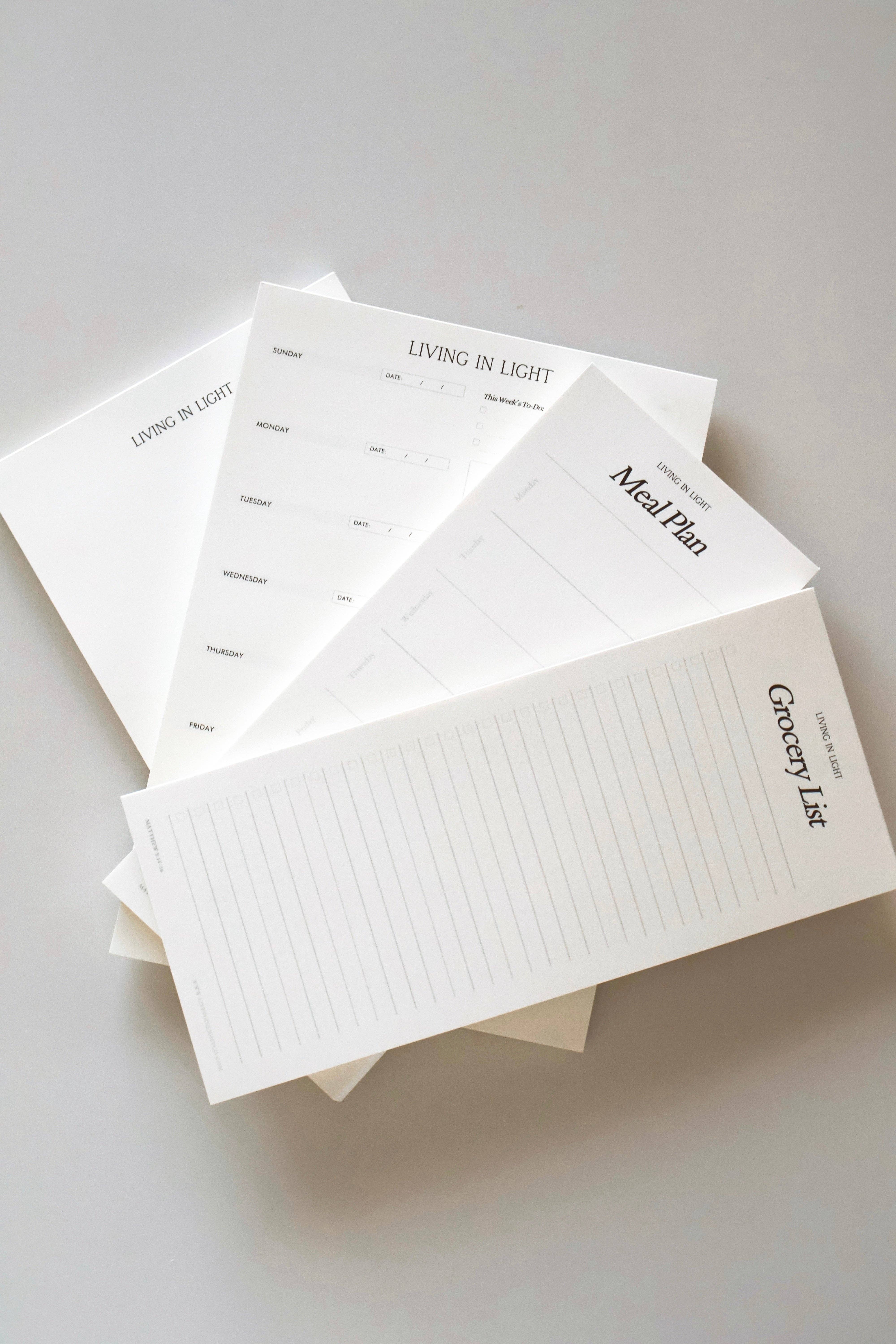 Living In Light - Wholesale Notepad - Living in Light Faith-Based Meal Planning and Prep Notepad2