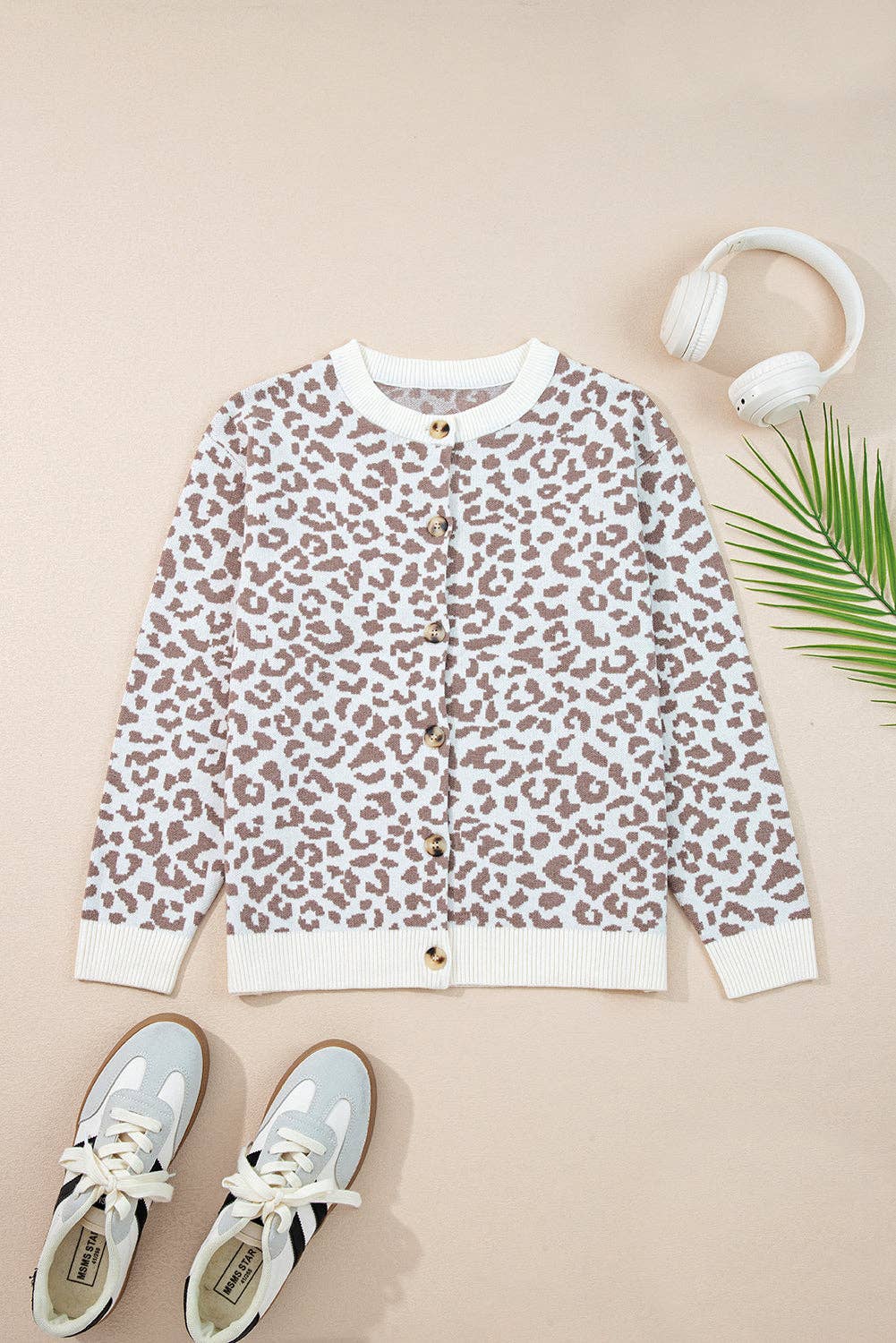 Lovesoft – Engroshandel Cardigan - Dame – Sort Leopard Drop Shoulder Chunky Strikket Cardigan Sweater7