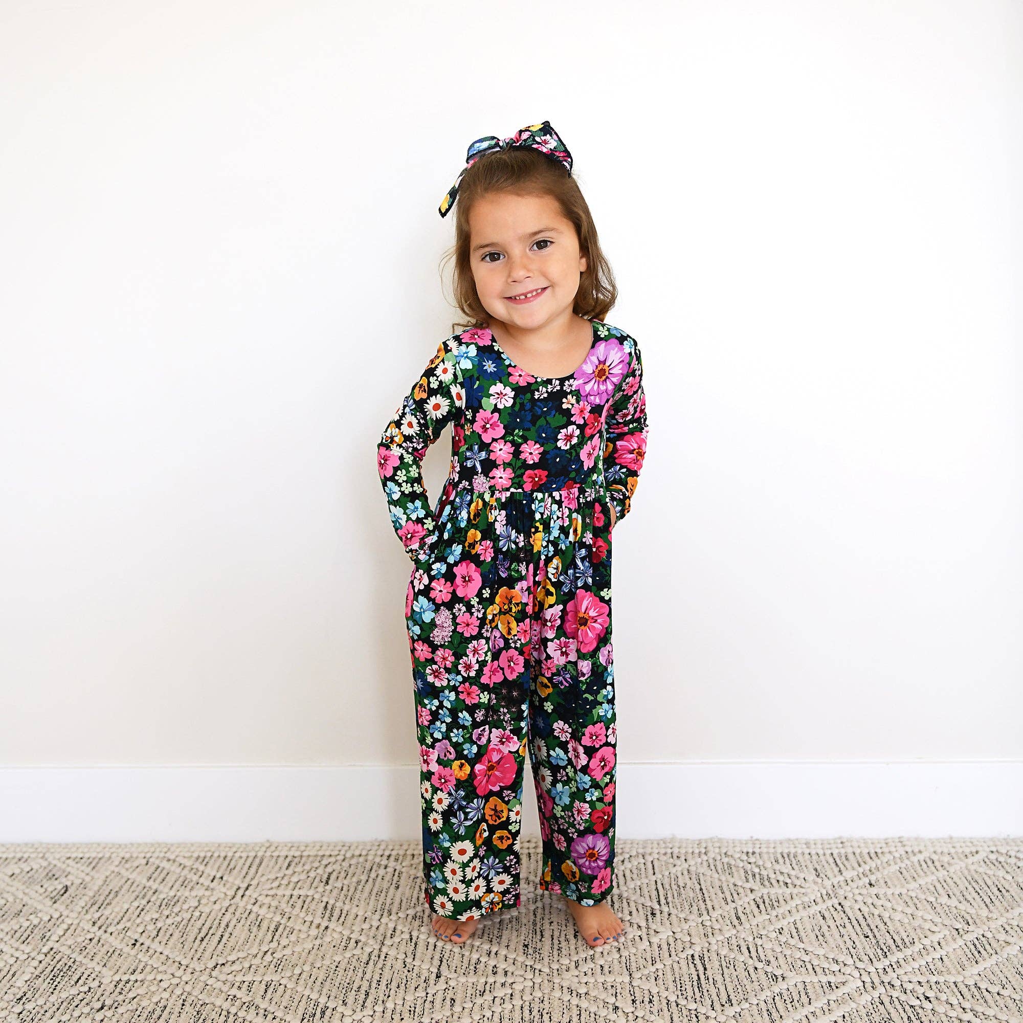 Gigi and Max - Wholesale Jumpsuit - Baby - Cassandra WIDE LEG ROMPER Bamboo Floral Kids Clothing Outfit7