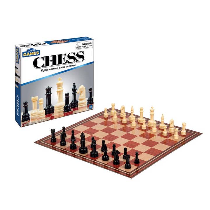 Classic Chess Set - Black/Cream Plastic by Playmaker Toys for wholesale by Everyday Supply Co