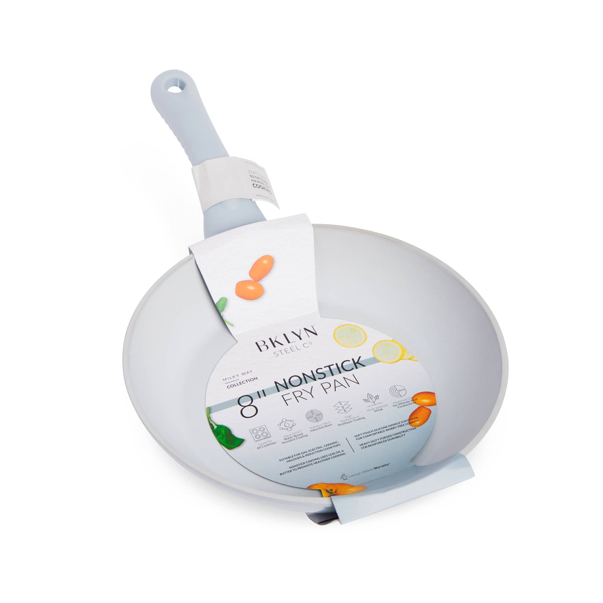 Core Home - Wholesale Pan - 8" Milky Way Aluminum Forged Silicone Handle Frypan - Solid