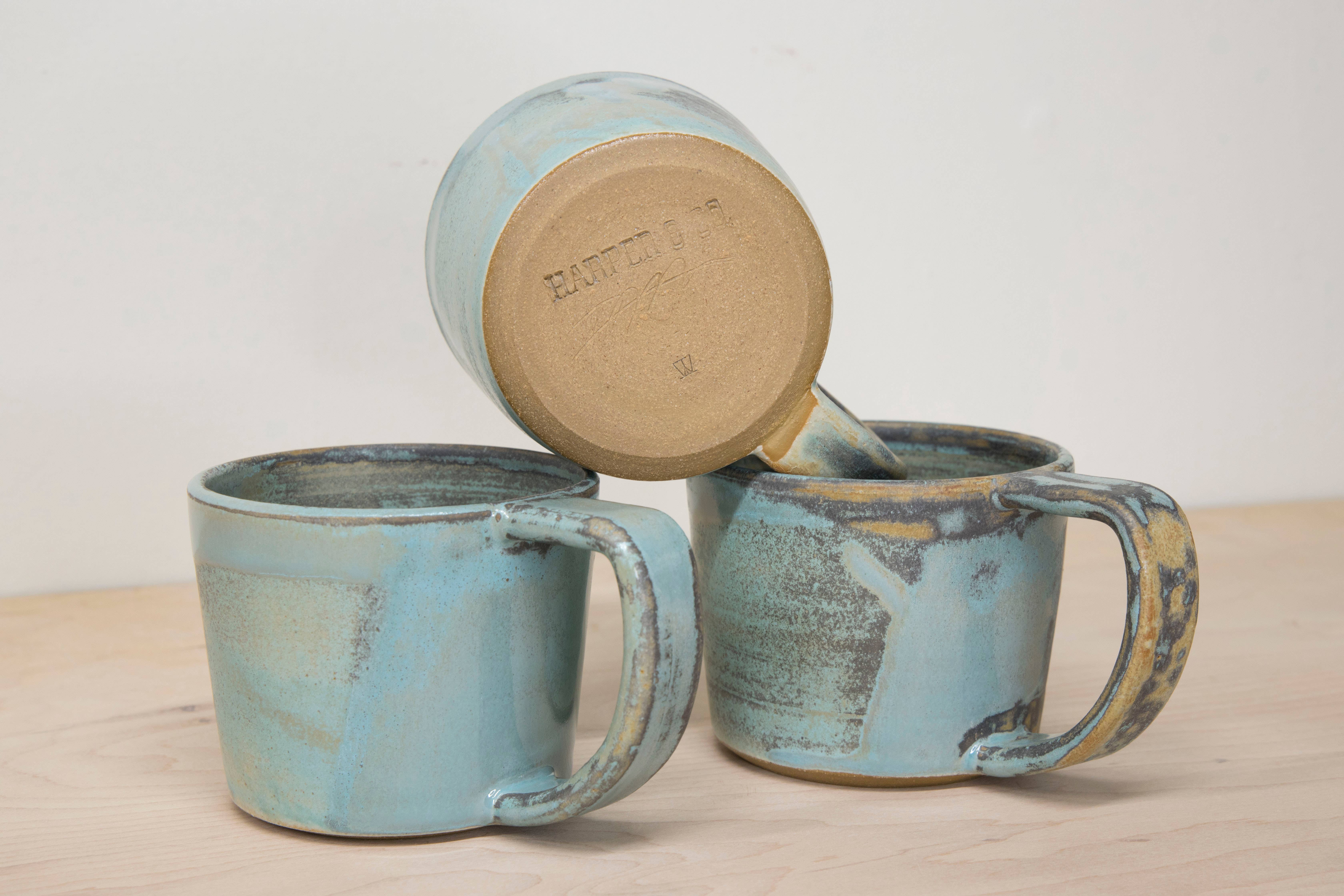 Harper and Co. - Wholesale Coffee Mug - Handmade Mug in Turquoise Patina - Medium Size5