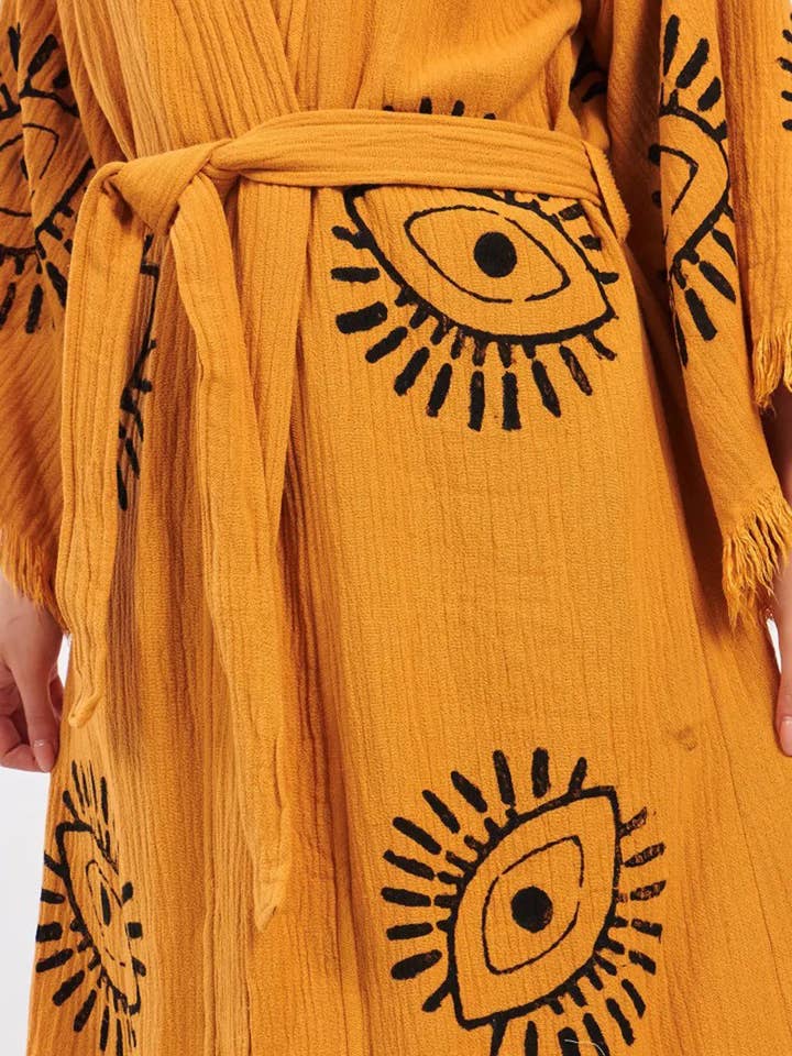 Umays Boho - Venta al por mayor Kimono - Mujer - Kimono Evil Eye, Caftán Evil Eye, Kimono de algodón orgánico7