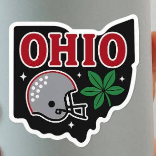 Black State of Ohio Sport Icon Sticker for wholesale by Kase Wear